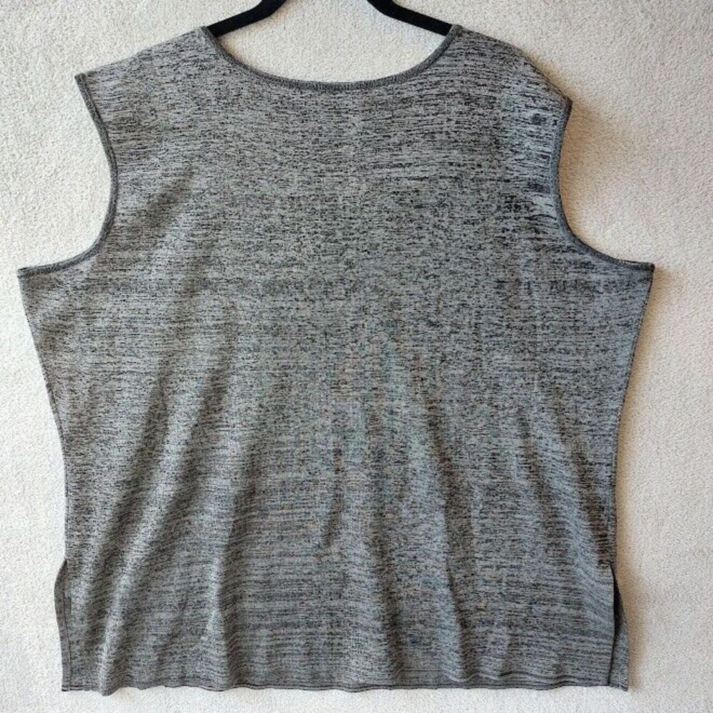 Misook Knit Womens 3X Scoop Neck Tunic Tank Heathered Gray Side Slit Top - Picture 2 of 8